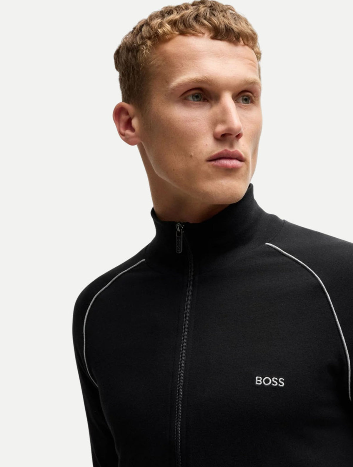 Jaqueta Hugo Boss Regular Malha Mix&Match Z Preta